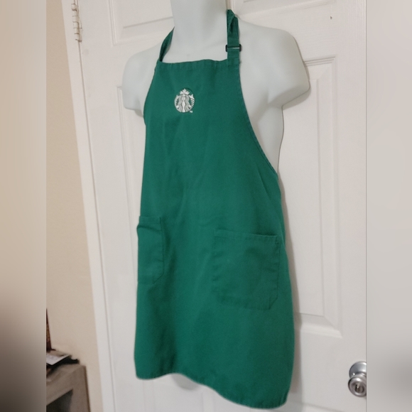 Starbucks Coffee Apron Green Barista Employee Uniform Twill Kitchen Pockets Logo - Picture 5 of 5
